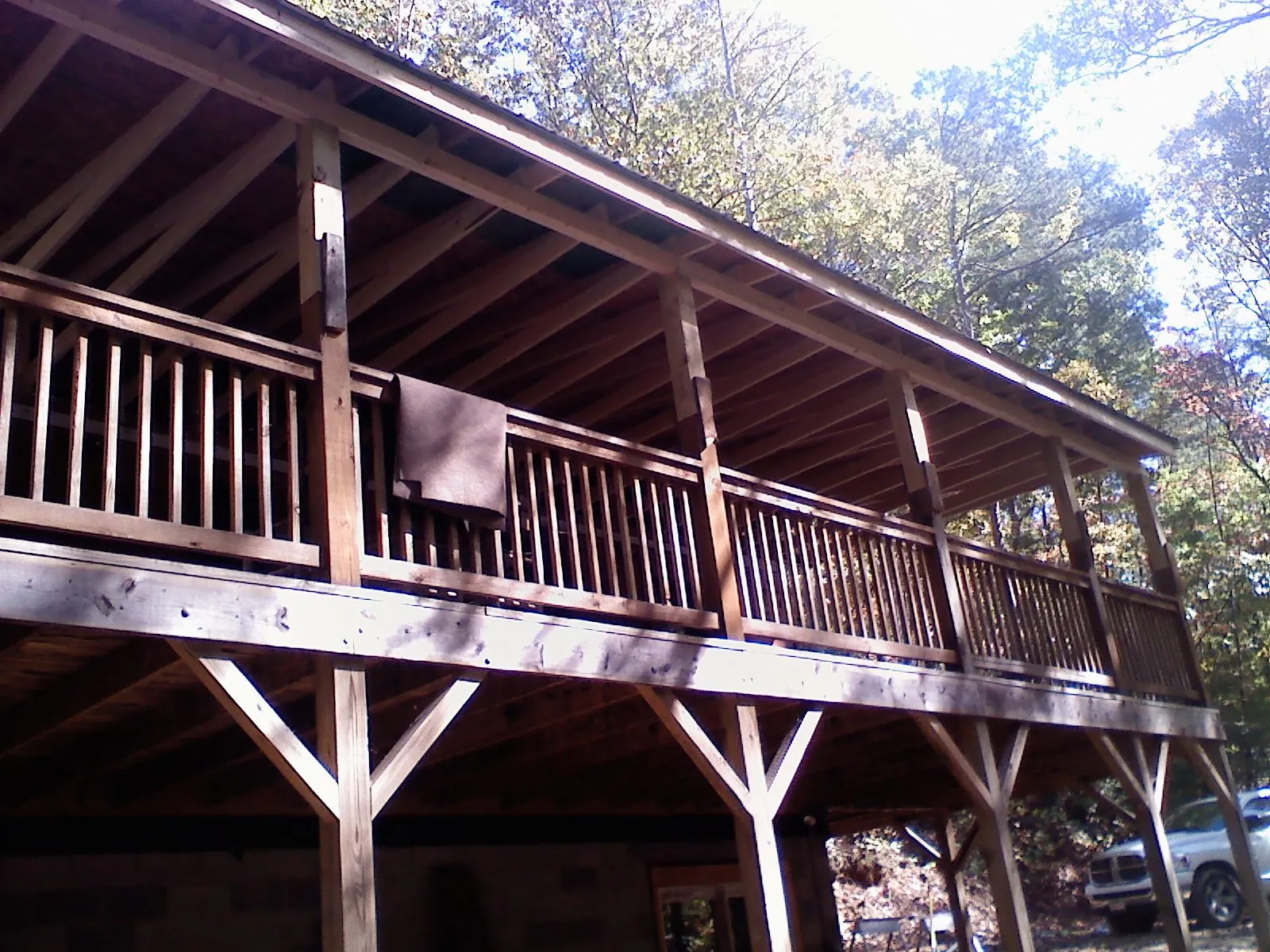 Timber framing under a new elevated porch and deck — Roof Leak Repair in Granite Bay by Roofing Brothers